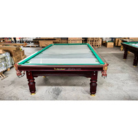 Mesa de Billar Ruso Stellarway de 12 pies con Estructura de Madera Sólida, Pizarra de 45 mm, Cojín de Acero y Marco Superior Dividido para Torneos Comerciales