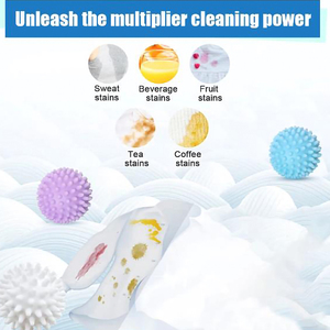 Anti-wrap <b>Laundry</b> <b>Ball</b> Round Pure White Magic Cleaning Drum Washing Machine <b>Laundry</b> Dryer <b>Balls</b> Washing Machine Cleaner - Product Image 2