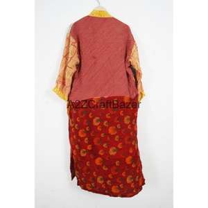 <b>Women's</b> XS Elegant Vintage Floral Silk Kimono Quick Dry Casual Hippie Sari for Spring Beach Wear Bohemian <b>Nightgown</b> for Summer - Product Image 5