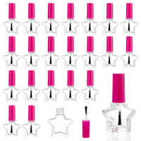 Vente en gros de flacons de vernis à ongles en verre transparent ronds de 5 ml, 10 ml, 15 ml pour vernis gel UV avec impression sérigraphique et bouchon rond