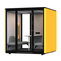 Cabine insonorisée modulaire moderne en alliage d'aluminium avec éclairage LED et isolation pour hôtel, bureau, usage domestique