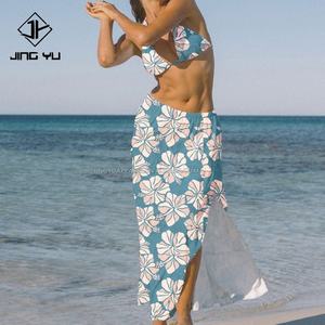 Falda Larga Casual de Verano con Estampado Floral, Estilo Bohemio, Diseño Hawaiano, Traje de Baño, Falda Maxi de Playa para Mujer - Product Image 2