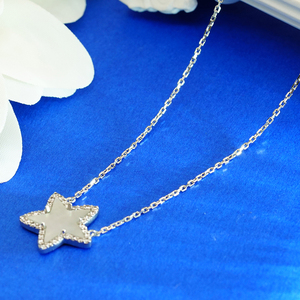 Impresionante Colgante de Estrella de Oro Sólido de 9K/14K/18K con Halo de Madreperla y Diamante de Laboratorio para Joyería de Lujo Diaria - Product Image 5