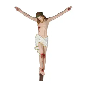 Custom wall decor large size religious sculpture resin Catholic Jesus crucifixion splicing statue San Damiano cross crucifix