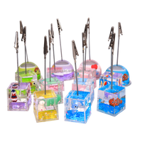 Porte-cartes de visite et de mémos en acrylique cubique de haute qualité avec flotteur liquide (eau/huile) et bulle aquatique, idéal comme cadeau promotionnel