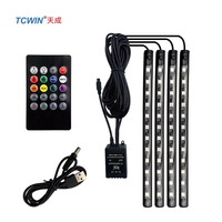 TCWIN 2025 Kit lampu Strip LED suasana mobil RGB trendi USB konektivitas DC 5V Aksesori Mobil PC responsif musik