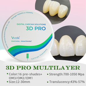 Blocco di Zirconia 3D PRO MULTILAYER ad Alta Traslucenza e Resistenza 10mm Certificato CE per Restauri di Precisione e Amann Girrbach - Product Image 3