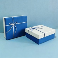 Boîtes cadeaux bicolores avec nœud en coton, boîte d'emballage séparée avec couvercle et base multicolores pour bijoux, cosmétiques, cadeaux de mariage
