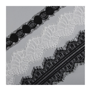 Morbido Pizzo in Nylon con Effetto Ciglia, Rete Chantilly per Biancheria Intima, Confortevole Bordatura in Pizzo - Product Image 1