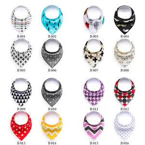 Tái Sử Dụng Giá Thấp Nhà Cung Cấp Trung Quốc Màu Sắc Có Thể Giặt Mềm In Muslin Bằng Chứng Bandana Bông Bé Yếm