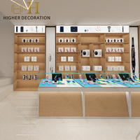 Vitrine numérique haut de gamme avec logo personnalisé pour magasin de téléphonie mobile, comptoir en verre pour téléphones
