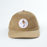 Chapeaux 5 panneaux personnalisés de haute qualité avec logo en velours côtelé non structurés Chapeaux Snapback