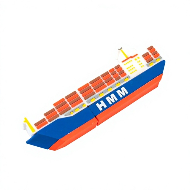 Ship Shape USB Flash Drive PVC Rubber Pen Drive Type-A USB 2.0 Plastic Memory Stick Corporate Gift