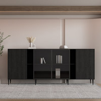Meuble de rangement de bureau moderne, combinaison de meubles bas en bois avec armoire à dossiers, zone de suspension pour vêtements et étagère ouverte