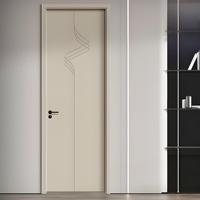 Porte d'entrée en bois au design simple Porte en bois laqué au style nouveau design Porte en bois massif pour chambre à coucher villa