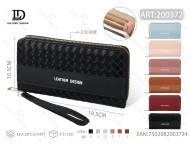 Lucyan Design Women's <b>Wristlet</b> Wallet Large Zip Closure Microfiber Synthetic Leather Saffiano Pattern - Product Image 1