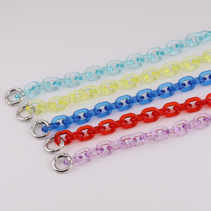Cadena acrílica con hebilla para bolsos DIY, cadena cruzada, anillo abierto en forma de U, material de joyería, pequeños accesorios, resina plástica colorida - Product Image 5