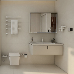 Cabinet Bathroom Vanities Cabinets with Single Bathroom Storage Furniture Cabinet Waterproof with Smart <b>Mirror</b> Cabinet - Product Image 1