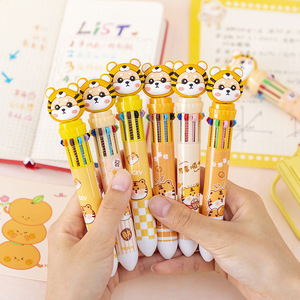 Graziosa penna a sfera a dieci colori tigre, pennarello per conto manuale, penna a sfera universale con 10 carte colorate - Product Image 1