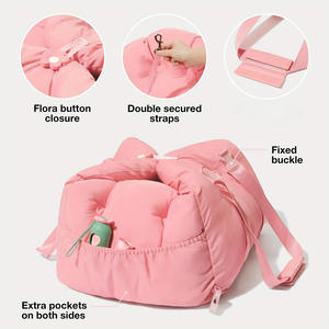 Üretici toptan özel logo pembe lüks taşınabilir taşıyıcı Pet köpek araba koltuğu yatak - Product Image 5