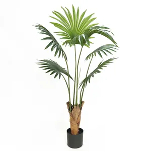 Palmeira artificial de seda para jardim doméstico, planta artificial pequena escolhida para interior