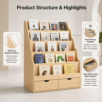Présentoirs à cartes de vœux en MDF pliables, rotatifs, portables et détachables de haute qualité