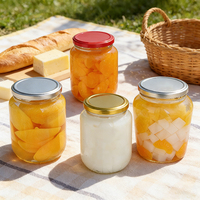 Pot en verre hermétique de haute qualité, rond, 8 oz, 12 oz, avec couvercle en métal, pour le stockage de cornichons, de miel, de confiture, de gelée, d'épices, de nourriture, 350 ml, 240 ml, 100 ml