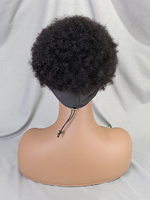 Pelucas Bob Baratas al por Mayor Sin Encaje, Peluca Afro Corta Rizada Ondulada con Diadema Sin Pegamento, Hecha a Máquina con Cabello Humano para Mujeres Negras