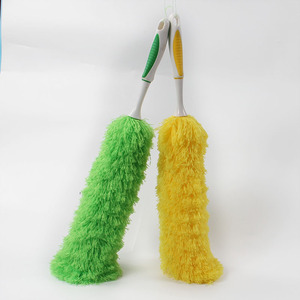 Plumeau en fibres flexibles et lavables avec manche en caoutchouc pour le nettoyage domestique Vert Rose Rouge Bleu ciel - Product Image 3