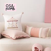 Housse de coussin décoratif rose en forme de cœur pour canapé, appui-tête mignon pour enfants, coussin lombaire pour salon et salle d'exposition