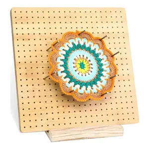 Blocking board handcraft bamboo wooden granny square knitting crochet blocking board con spille in acciaio inossidabile