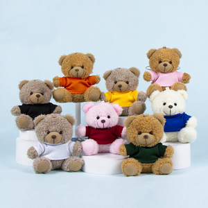 卸売カスタマイズ可能なテディベアぬいぐるみキーホルダー販促ギフト、会社ロゴ入りフード付きセーターのミニベア - Product Image 1