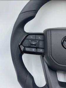 Volante de Cuero Completo Estilo GR para <span class=keywords><strong>Toyota</strong></span> Land Cruiser LC79 LC76 LC70 LC300 2008-2021, Botón Negro para Corolla y <span class=keywords><strong>Yaris</strong></span> - Product Image 5