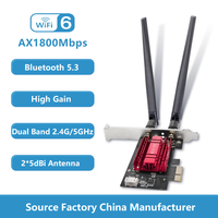 Tarjeta de red inalámbrica AX1800 de doble banda OEM profesional Tarjeta Wifi PCI Express de 5GHz