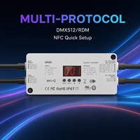 Contrôleur LED intelligent extérieur IP67 étanche haute tension DMX 4 canaux PWM Dimmer RGBW 6A Kit d'éclairage pour jardin et bâtiment