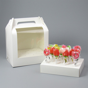 Cajas <span class=keywords><strong>de</strong></span> Embalaje Personalizadas <span class=keywords><strong>de</strong></span> Cartón <span class=keywords><strong>Blanco</strong></span> para Cake Pops, Dulces, Cajas <span class=keywords><strong>de</strong></span> Exhibición para Piruletas <span class=keywords><strong>de</strong></span> <span class=keywords><strong>Chocolate</strong></span> con Ventana Transparente - Product Image 1
