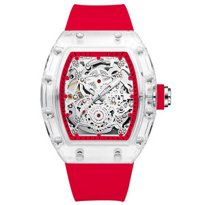 Montre mécanique automatique transparente en forme de tonneau de vin, étanche, creuse, pour homme, montre intelligente tendance - Product Image 4