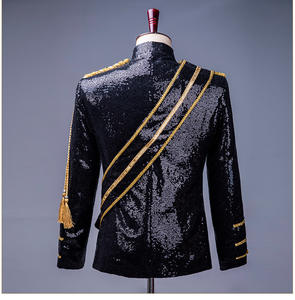 <span class=keywords><strong>M</strong></span>-3XL pakaian gaya Eropa untuk pria, jaket pertunjukan DJ, baju kelab malam gaya Eropa, mantel gaun pertunjukan - Product Image 3