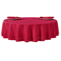 Nappe personnalisée en polyester imitation lin avec découpe décorative, imperméable, résistante aux taches, infroissable et lavable