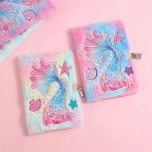 Kids Cute Stationery Fuzzy Secret <b>Journal</b> 80Sheets A5 Size Mermaid Diaries Girls Diary With Lock - Product Image 1