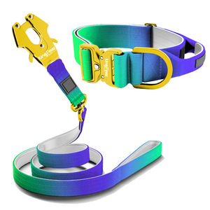 Set kerah dan tali anjing taktis mewah dapat diatur gradien kustom dengan Aksesori aluminium Taktisches Hundehalsband - Product Image 5
