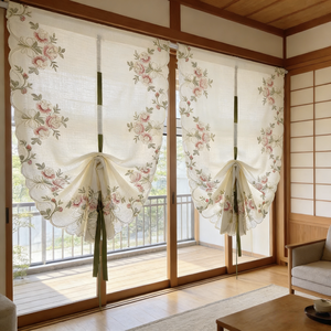 Cortinas Opacas con Estampado Floral, Cortinas de Encaje para Ventanas, Decoración del Hogar, Cortinas Elegantes Enrollables - Product Image 5