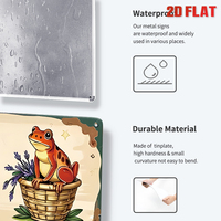 Juego de Letreros Metálicos con Diseño de Hongos y Ranas, Arte de Pared Retro Estilo Cottagecore para Decoración del Hogar