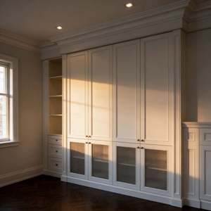 Armario Empotrado Clásico Blanco Balom con Puertas, Armario de Dormitorio Europeo de Lujo, Mueble de Almacenamiento, Diseño Personalizado - Product Image 5