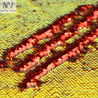 Tissu à paillettes Nanyee Textile Super Brillant Effet Écailles de Poisson Ombré Cuivre Orange Iridescent Marron