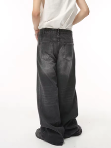 <span class=keywords><strong>Jeans</strong></span> Hip Hop Personalizzati Originali Casual a Gamba Larga Effetto <span class=keywords><strong>Stone</strong></span> Washed, Vestibilità Ampia e Dritta, Stile Cargo, per Uomo e Donna - Product Image 3