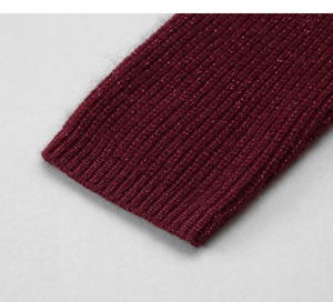 Maglione aderente da <span class=keywords><strong>donna</strong></span> Chic <span class=keywords><strong>bordeaux</strong></span> a vita sottile e manica lunga con scollo a V in pizzo Splicing Sexy e temperamento-maglieria - Product Image 6
