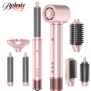 High Speed 7 in 1 <strong>Hair</strong> Styler Set Ionic <strong>Hair</strong> Dryer <strong>Professional</strong> <strong>Hair</strong> Curler <strong>Straightener</strong> Wrap Curling Irons Hot Air Brush Comb - Product Image 1