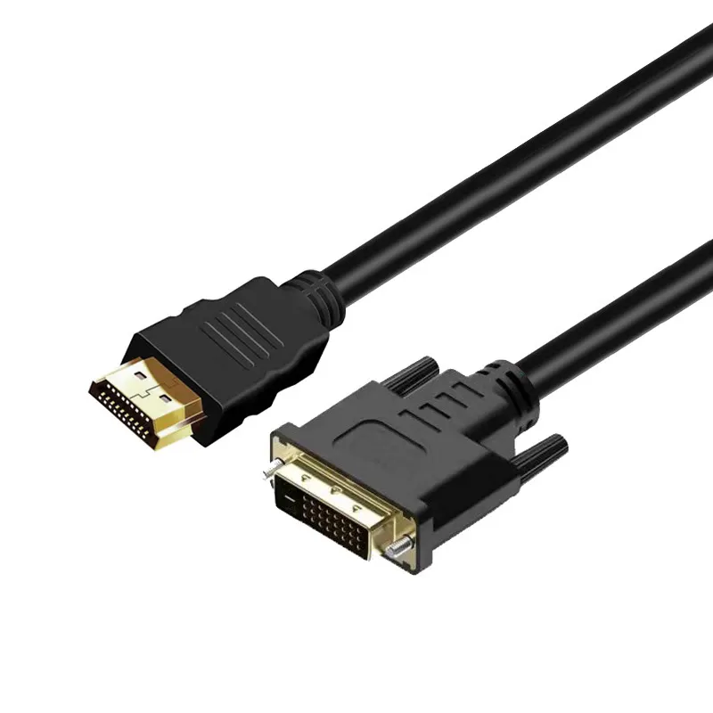 كمبيوتر محمول مطلي بالذهب p وصلة DVI إلى HDMI عالية الجودة OEM جهاز عرض من الذكور إلى الذكور موصلات DVI