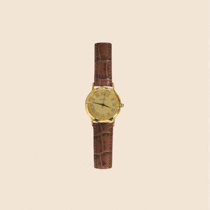 Montre-bracelet classique GBHW, or brun, montre à quartz de luxe, élégante montre analogique pour femmes avec bracelet en cuir vintage - Product Image 6